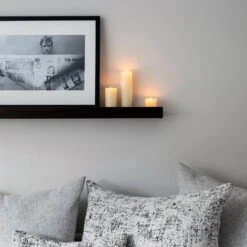 6er Set LED Kerzen -Geschäft Für Dekorative Beleuchtung CA13851 Battery Operated Wax LED Pillar Candles Bedroom Wooden Shelf P3