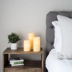 LED Kerze Echtwachs Timer 25cm 7 LED Kerze Echtwachs Timer 25cm -Geschäft Für Dekorative Beleuchtung CA140303 Battery LED Pillar Candle Bedside Table Bedroom Group P3