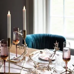 2er Set Wachs LED Tafelkerzen Crème 8 2er Set Wachs LED Tafelkerzen Crème -Geschäft Für Dekorative Beleuchtung CA18006 2 Ivory LED Taper Candles Dining Table P3