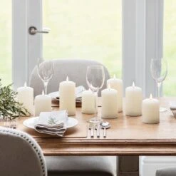 TruGlow® LED Kerzen Trio -Geschäft Für Dekorative Beleuchtung CA18013 3 Flickering LED Pillar Candles Realistic Table P3