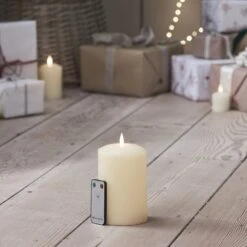 TruGlow® LED Stumpenkerze Breit 15cm Mit Fernbedienung