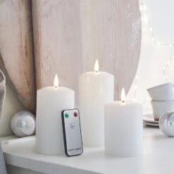 TruGlow® LED Kerzen Trio Weiß Mit Fernbedienung