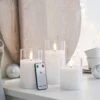 TruGlow® LED Kerzen Trio Weiß In Gläsern Mit Fernbedienung -Geschäft Für Dekorative Beleuchtung CA22006 TruGlow Kerzen Weiss Im Glas Trio Weihnachten mit Fernbedienung