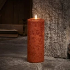 TruGlow® LED Stumpenkerze Orange Breit 25cm Mit Fernbedienung -Geschäft Für Dekorative Beleuchtung CA22052RC 1