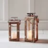 Salcombe Holz LED Laternen Duo 1 Salcombe Holz LED Laternen Duo -Geschäft Für Dekorative Beleuchtung D LA151012 Wooden Rope Candle Lanterns Home Living Room Duo Close Up P1