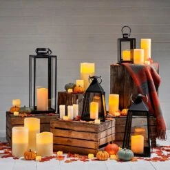 Malvern LED Laternen Duo -Geschäft Für Dekorative Beleuchtung D LA170012 Tall Black Battery Candle Lantern Autumn Halloween Crates P4