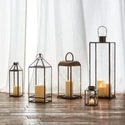 Effi Glaslaternen Duo Mit Zwei TruGlow® Kerzen -Geschäft Für Dekorative Beleuchtung D LA200078CA bodenlaternen kollektion innen vorhang p3