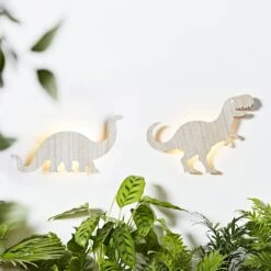 2er Set Dinosaurier Wandlampen Kinderzimmer