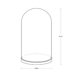 Grande Minimalistische Glasglocke Mit Micro Lichterkette 11 Grande Minimalistische Glasglocke Mit Micro Lichterkette -Geschäft Für Dekorative Beleuchtung D MINIMAL2 Tall minimal glass dome bell jar illustration dimensions P5
