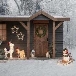 3er Set Weihnachtsfiguren Außen Alpaka, Pinguin Und Bulldogge -Geschäft Für Dekorative Beleuchtung D PL220596062 2