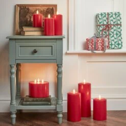 7er Set TruGlow® LED Kerzen Rot