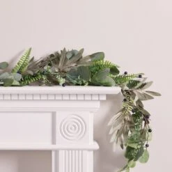 1,5m Weihnachtsgirlande Mit Blauen Beeren