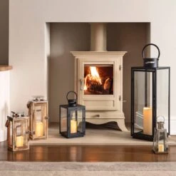 Salcombe Holz LED Laterne -Geschäft Für Dekorative Beleuchtung LA15102 Small Wooden Rope Candle Lanterns Fireplace df0591ee 8f3d 4c53 ba05 7a742b0696ac