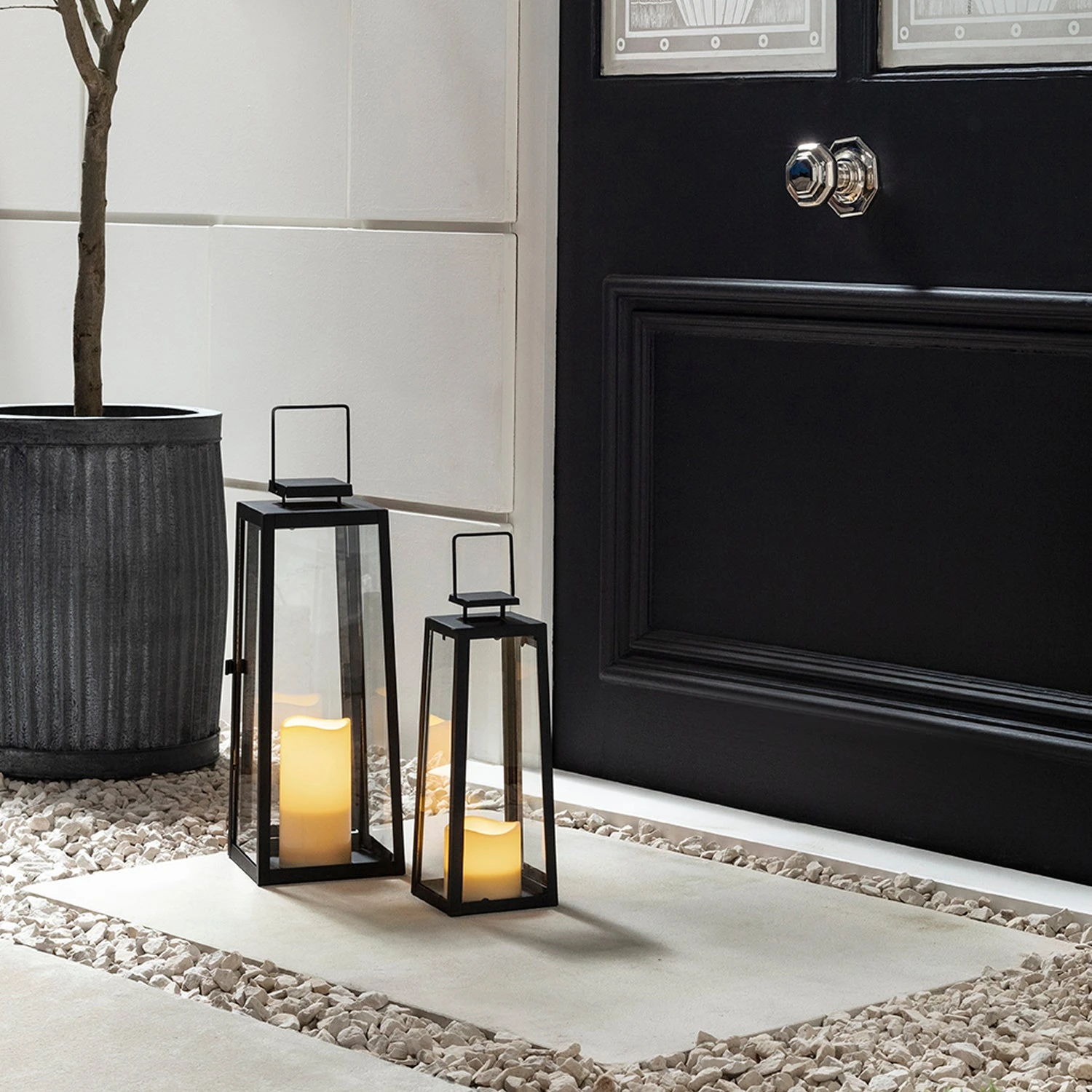 2er Set Metall Außenlaternen Schwarz Matt 11 2er Set Metall Außenlaternen Schwarz Matt – Bild 9