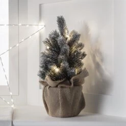 30cm Aspen LED Tisch Mini Weihnachtsbaum -Geschäft Für Dekorative Beleuchtung LL17026 Montreal Pre Lit Frosted Mini Christmas Tree Small Close P1