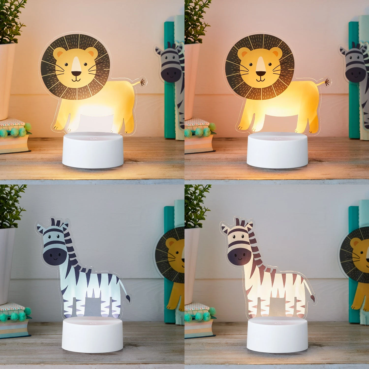 2-in-1 Löwe & Zebra USB Tischlampe Kinderzimmer 5 2-in-1 Löwe & Zebra USB Tischlampe Kinderzimmer – Bild 3