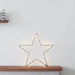 Beleuchtungsset Schlafzimmer -Geschäft Für Dekorative Beleuchtung LL22001 34cm Osby LED Stern Schwarz Auf Kommode