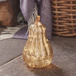 LED Kürbis Butternut Aus Glas