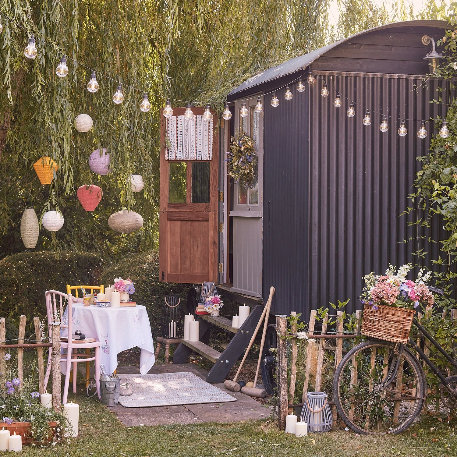 20er LED Party Lichterkette Retro Outdoor Batteriebetrieben 9 20er LED Party Lichterkette Retro Outdoor Batteriebetrieben – Bild 7