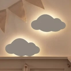 2er Set LED Wolke Nachtlicht Wiederaufladbar Mit Fernbedienung -Geschäft Für Dekorative Beleuchtung LL24004 2er Set LED Wolke Nachtlicht wiederaufladbar mit Fernbedienung