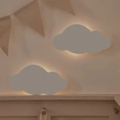 2er Set LED Wolke Nachtlicht Wiederaufladbar Mit Fernbedienung -Geschäft Für Dekorative Beleuchtung LL24004 2er Set LED Wolke Nachtlicht wiederaufladbar mit Fernbedienung 4