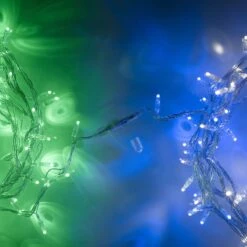 Core Connect 10m 100er LED Lichterkette Blau Weiß Koppelbar Transparentes Kabel 9 Core Connect 10m 100er LED Lichterkette Blau Weiß Koppelbar Transparentes Kabel -Geschäft Für Dekorative Beleuchtung ML100BWC Blue LED Fairy Lights P4