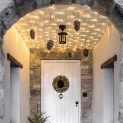 Core Connect 2m X 2m 140er LED Lichternetz Warmweiß Koppelbar Transparentes Kabel -Geschäft Für Dekorative Beleuchtung ML140YWC Warm White LED Net Light Christmas Porch P4