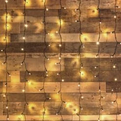 Core Connect2m X 2m 192er LED Lichtervorhang Warmweiß Koppelbar Schwarzes Kabel