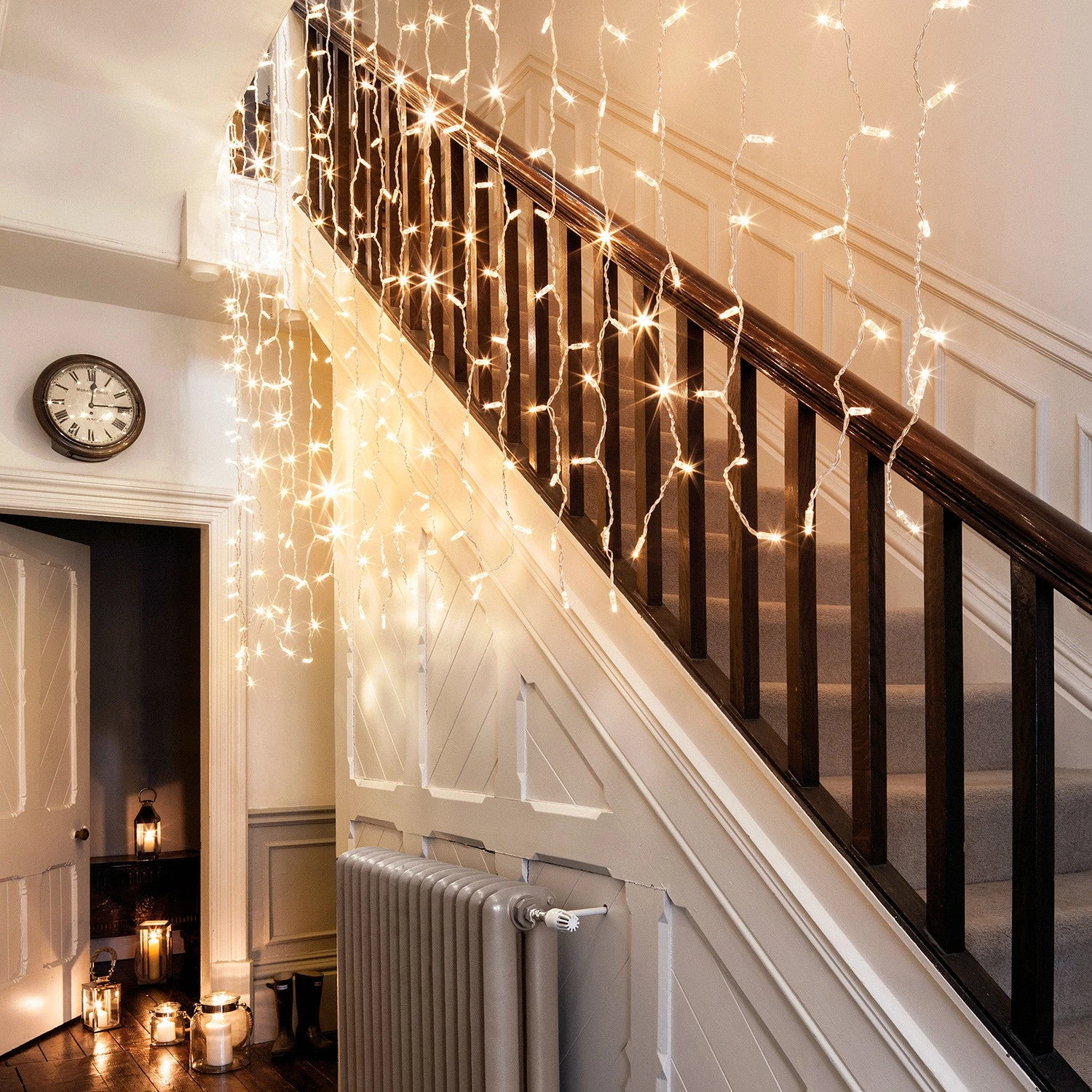 Core Connect 2m X 3m 288er LED Lichtervorhang Warmweiß Koppelbar Transparentes Kabel 4 Core Connect 2m X 3m 288er LED Lichtervorhang Warmweiß Koppelbar Transparentes Kabel – Bild 2