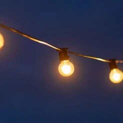 20er LED Lichterkette Glühbirnen Warmweiß Außen -Geschäft Für Dekorative Beleuchtung PL22016EU 20er LED Lichterkette Gluehbirnen warmweiss aussen im Dunkeln Nahaufnahme