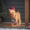LED Weihnachtsfigur Außen Bulldogge -Geschäft Für Dekorative Beleuchtung PL22062EU LED Weihnachtsfigur aussen Bulldogge an