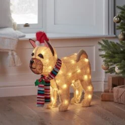 LED Weihnachtsfigur Außen Bulldogge 8 LED Weihnachtsfigur Außen Bulldogge -Geschäft Für Dekorative Beleuchtung PL22062 LED Weihnachtsfigur aussen Bulldogge Vor Tannenbaum