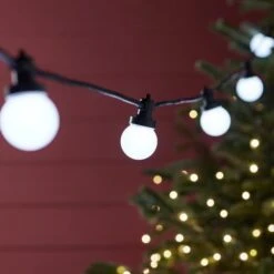 Pro Connect 25m 50er Party Lichterkette Weiß Koppelbar Schwarzes Kabel