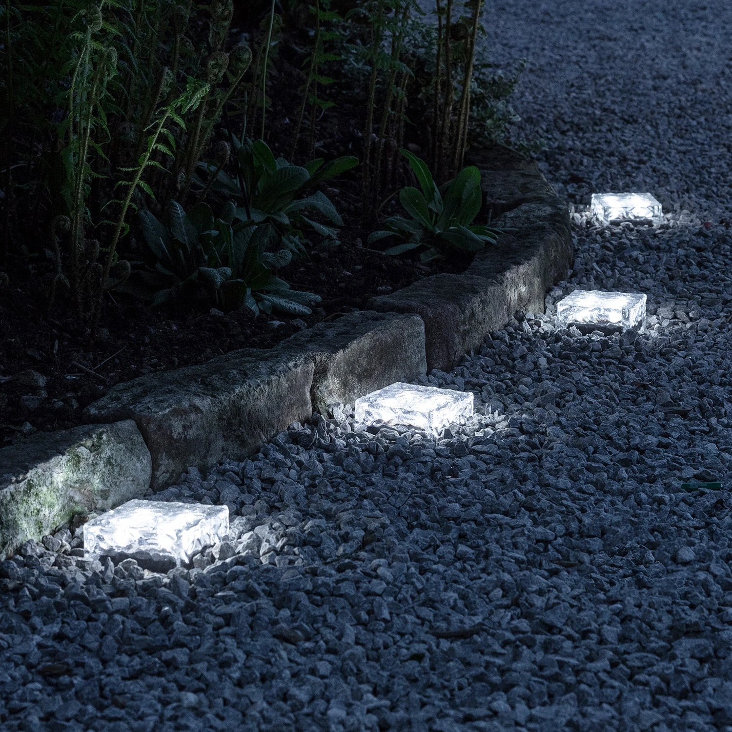 4er Set Große Solar Pflastersteine Weiß 3 4er Set Große Solar Pflastersteine Weiß