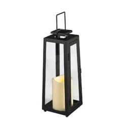Porto Solar Gartenlaterne -Geschäft Für Dekorative Beleuchtung SL17003 Yarra Outdoor Black Solar Candle Lantern Garden White Space P6