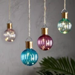 4er Set Solar Birnen Zum Aufhängen Bunt