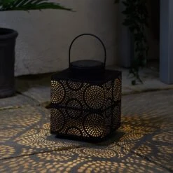 Taza Große Marokkanische Solar Laterne -Geschäft Für Dekorative Beleuchtung SL21011 Taza grosse marokkanische Solar Laterne Terrasse abends