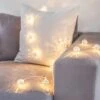 16er LED Lichterkette Marokkanische Kugeln Silber 24V -Geschäft Für Dekorative Beleuchtung SLF 14072 EURO Large Silver Moroccan Fairy Lights On Raft Manhattan Sofa P1