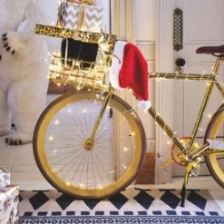 200er LED Lichterkette Warmweiß 24V -Geschäft Für Dekorative Beleuchtung SLF 200 YWC EURO warmweisse led lichterkette drapiert auf fahrrad mit weihnachtsmutze P6