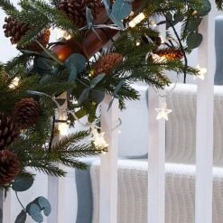 30er LED Lichterkette Stern Warmweiß