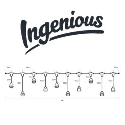 Ingenious Connect 5m Strang Mit 10 X E27 Fassungen & Variierenden Tiefen Koppelbar -Geschäft Für Dekorative Beleuchtung VS10E27 SD INGENIOUS Festoon Lights Staggered Drop Belt E27 Diagram P9